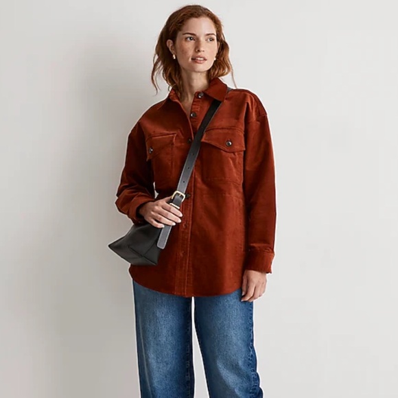NWT Madewell Corduroy Twill Oversized Shirt Jacket - Picture 5 of 14